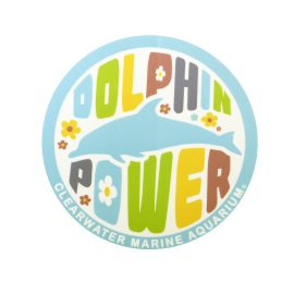 Dolphintopia Dolphin Power Flower Round Sticker 4"