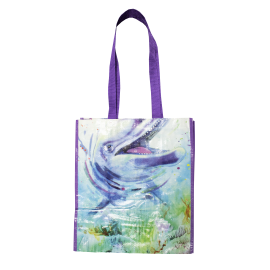 Dolphintopia Fiesta Watercolor Dolphin Print Gift Bag Tote