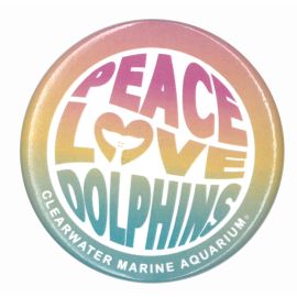 Peace Love Dolphins Round Magnet