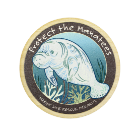 Marine Life Rescue Project - Protect the Manatees Wood Magnet