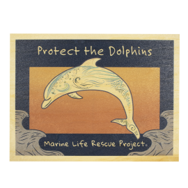 Marine Life Rescue Project - Protect the Dolphins Wood Postcard