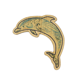 Marine Life Rescue Project - Dolphin Line Art Wood Sticker